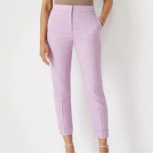 Ann Taylor Curvy High Rise Ankle Pant Purple Spring Office Women’s Size 6 NWT